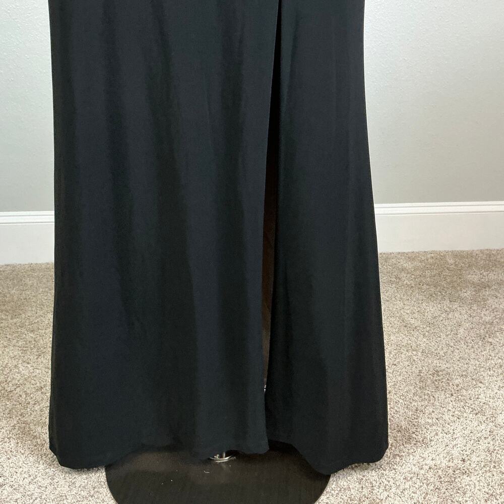 XSCAPE Cut Out Long Sleeve Halter Neck Sheath Evening Gown Black Size 16P Dress - Picture 9 of 12